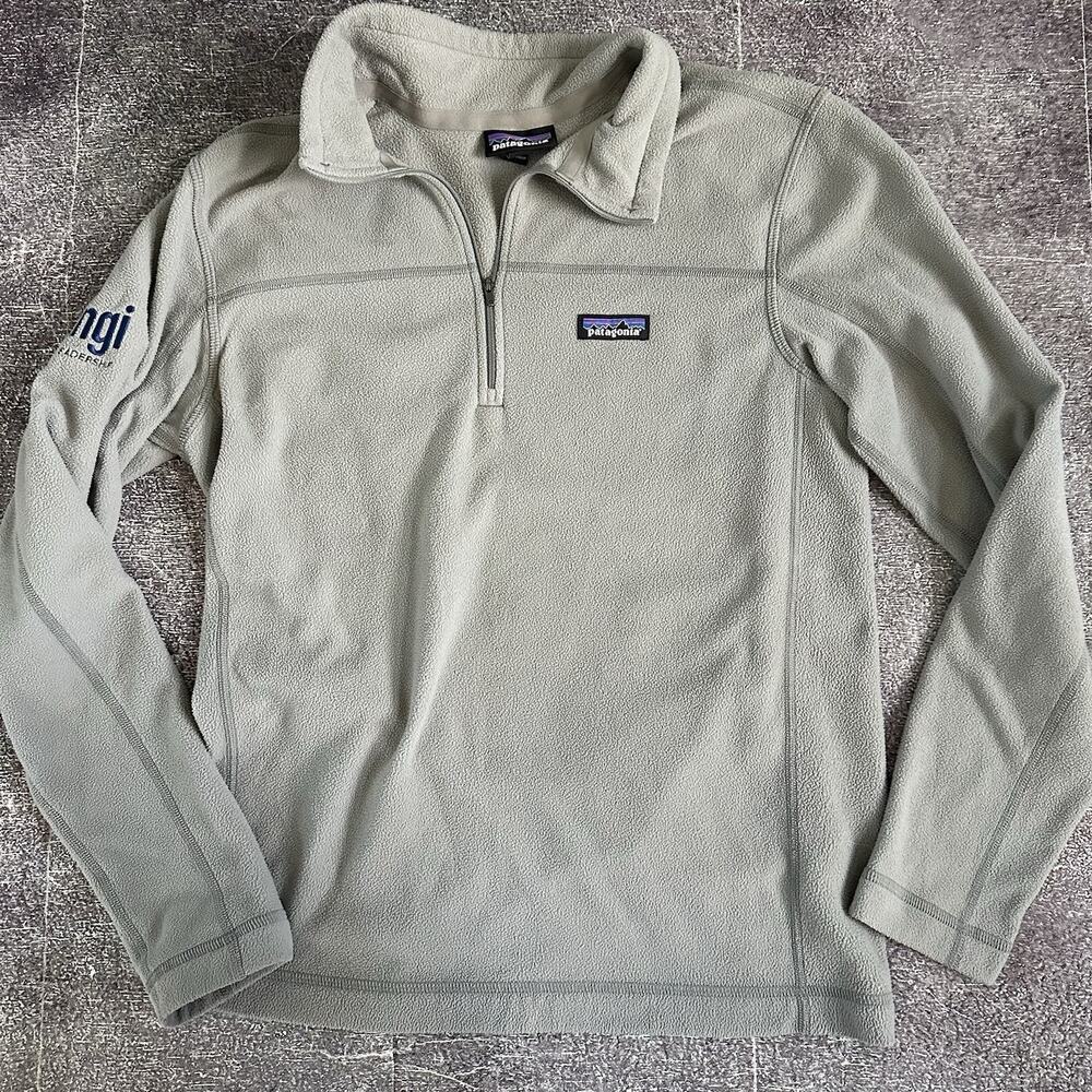 Men's Patagonia Micro D 1/4 Zip Up Gray Lightweight Pullover Fleece Jacket Sz S